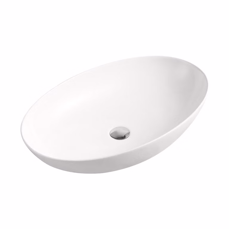 Beitz & Walz AqvaVetroceramica Vasca da appoggio 'ovale' 650 x 440 mm bianca