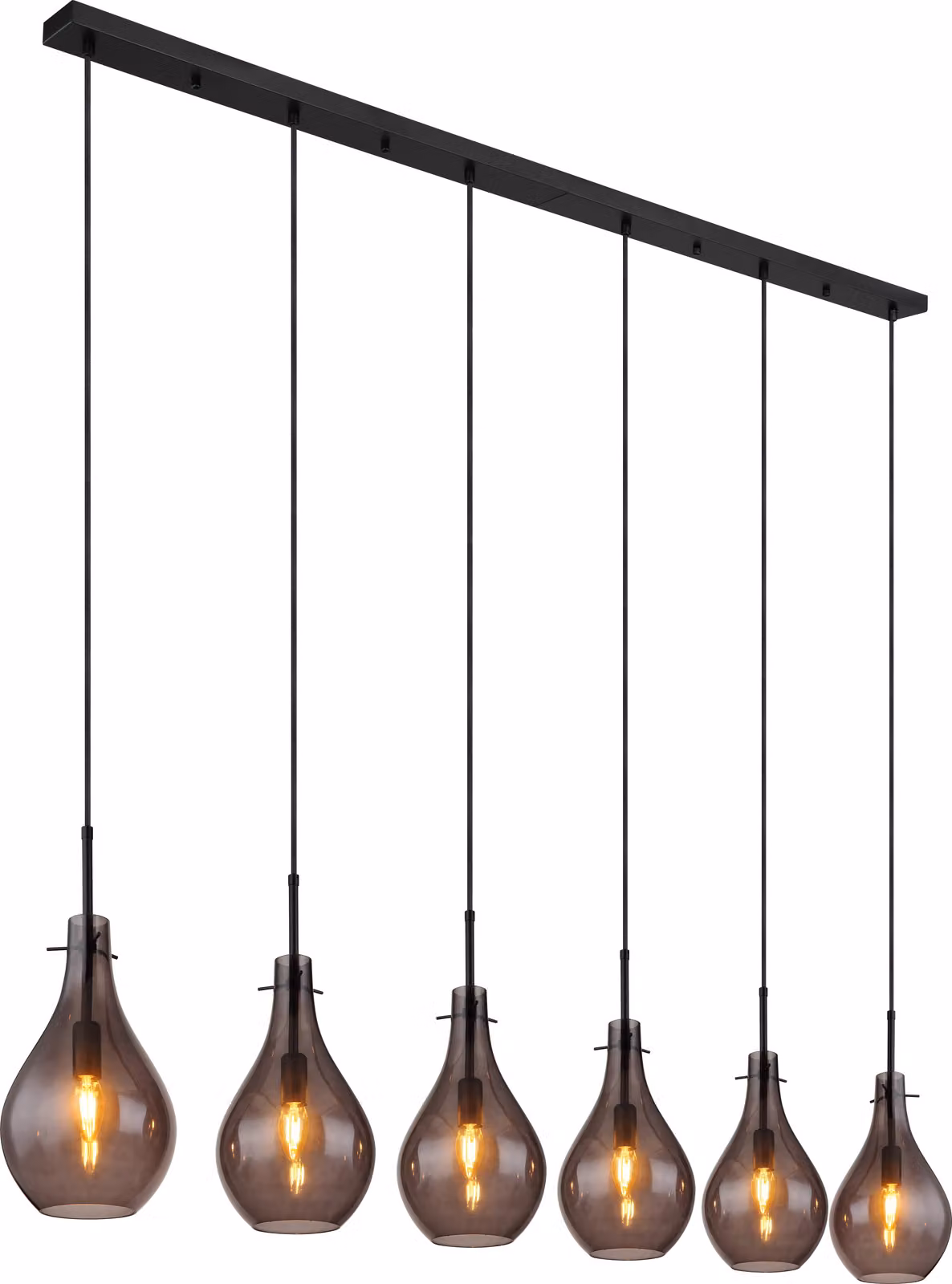 Globo Lighting|Lampada a sospensione in metallo nero opaco, 6x E14