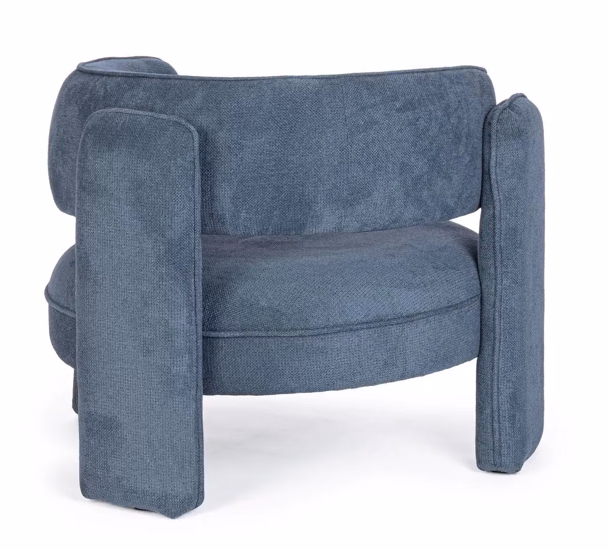 Poltrona Aisha Bizzotto in tessuto blu con braccioli e struttura in legno massello – 2