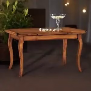 Tavolo provenzale allungabile in legno provenzale noce Bassano con basamento dritto