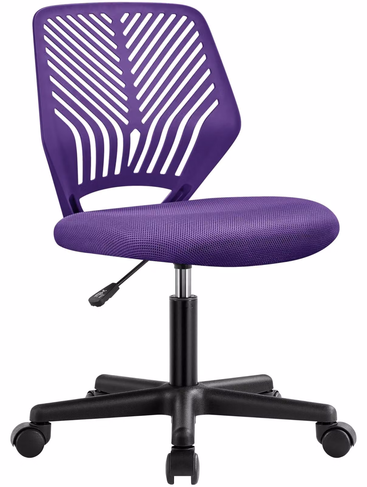 Sedia da ufficio - Senza braccioli - Girevole - Nero - Carico fino a 136 kg - 50 x 55 x 79 cm