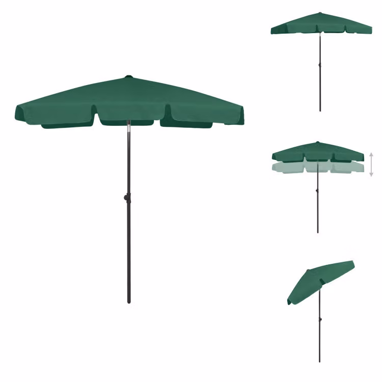 vidaXL Ombrellone verde 180x120 cm - Ombrelloni e tende da sole