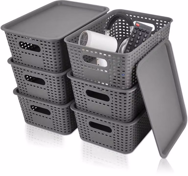 Set Azomor® composto da 6 contenitori multifunzionali con coperchio per la casa e l'ufficio