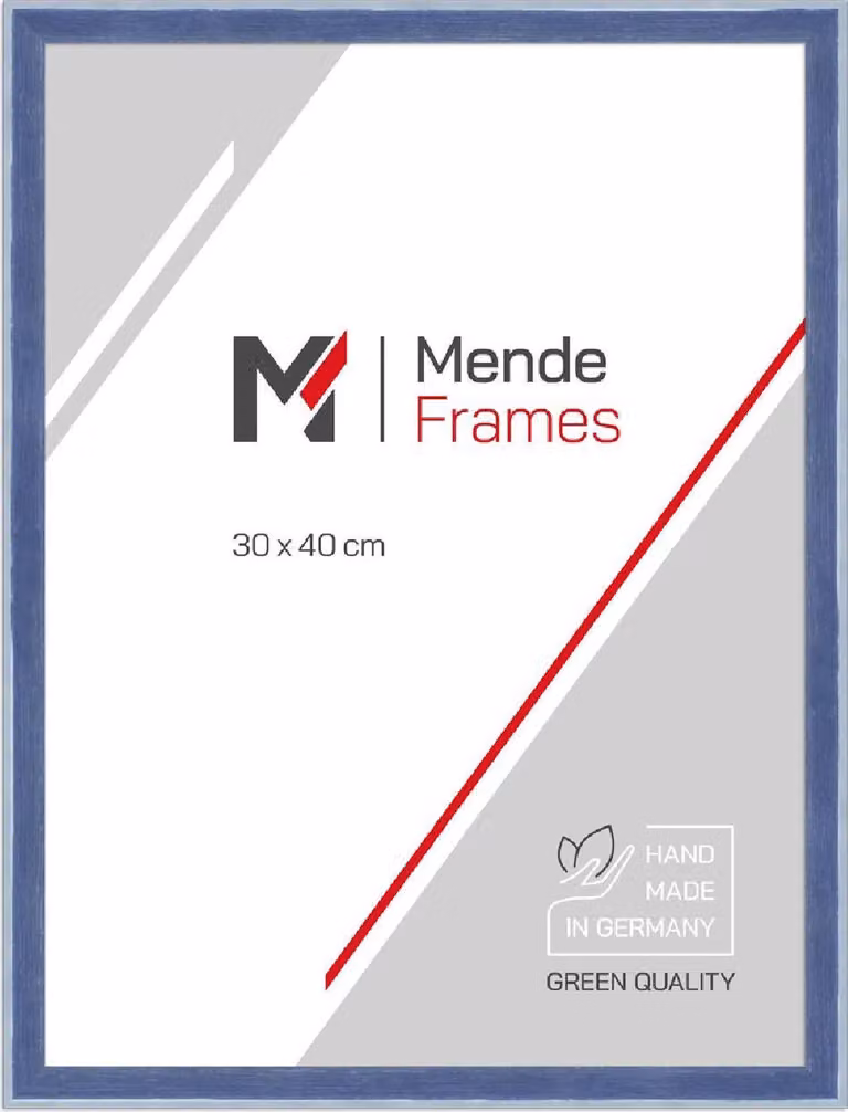 MendeFrames H080 Cornice in legno blu 10x30 cm vetro museale
