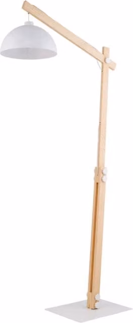 Lampada da terra OSLO bianca legno E27 15W TK-Lighting 5592