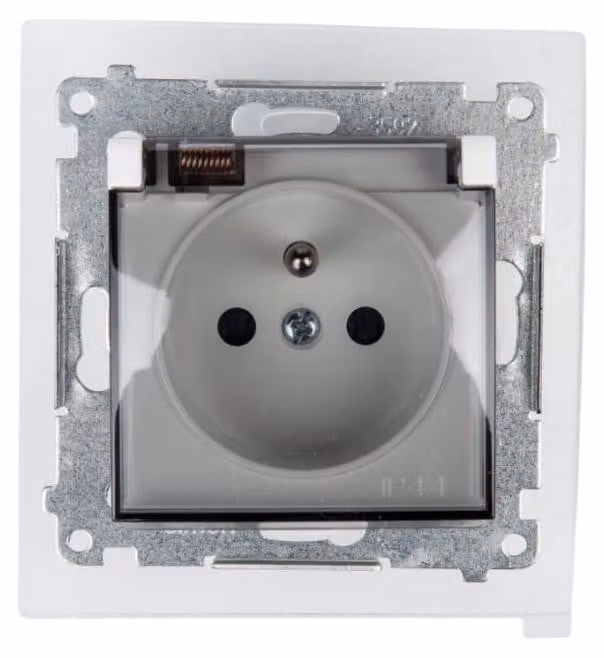 Presa singola IP44 c/u e veneziane, bianco DGZ1BZ.01/11A SIMON 54