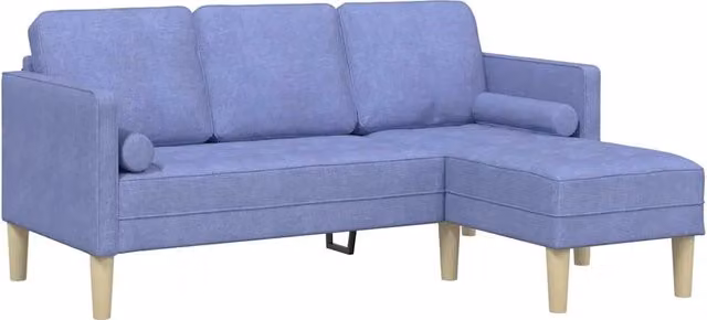Set di Divano | Divano da soggiorno | Sofa con cuscino Blu jeans Poliestere