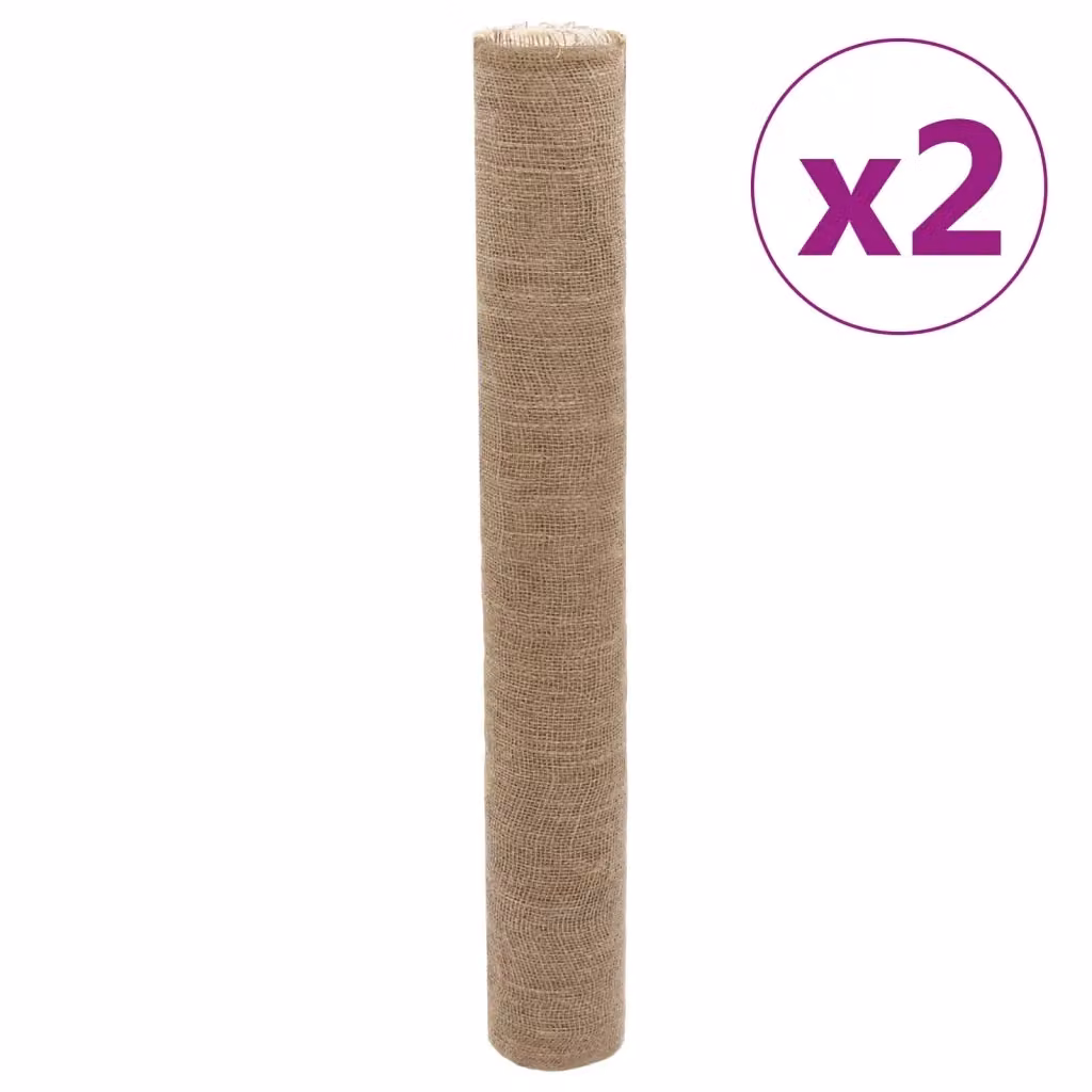 Set di 2 rotoli in iuta vidaXL color beige e marrone, 100% iuta, 200 gsm, L: 1 m, P: 50 m – 2