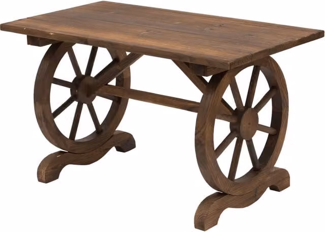 Tavolo da giardino rettangolare GIORDANOSHOP in legno di abete color marrone L/P/H: 100 x 60 x 65 cm – 1