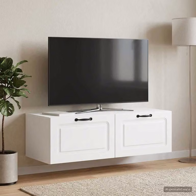 vidaXL Mobile Porta TV da Muro Bianco Moderno in MDF L/P/H: 98 x 41 x 30 cm