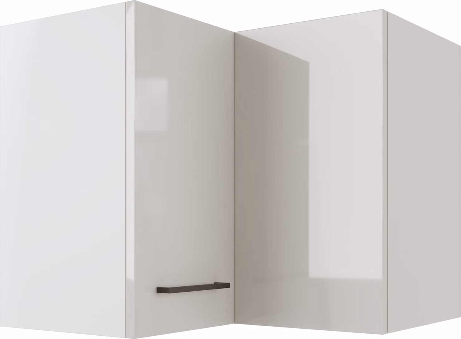 Mobile da cucina angolare superiore Flex Well Lund 60 x 32 x 54,8 cm grigio chiaro lucido grigio fumo opaco