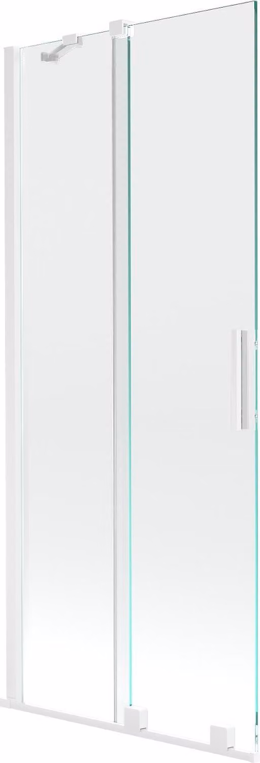 Mexen Velar paratia per vasca da bagno a 2 ante scorrevoli 85 x 150 cm, trasparente, bianco - 896-085-000-01-20