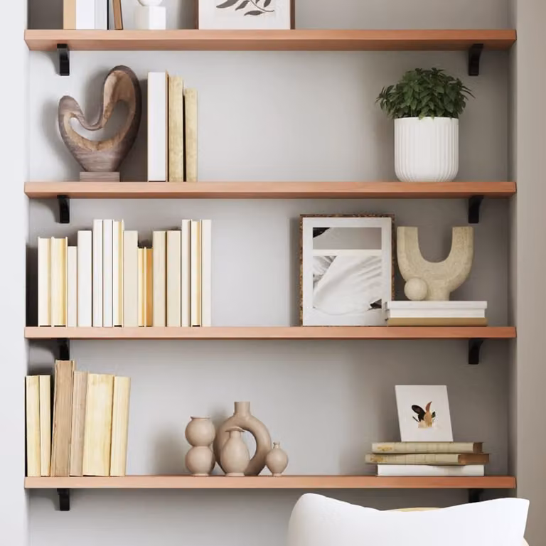 Ripiano da muro vidaXL in rovere massello marrone chiaro L 80 cm, P 20 cm, H 2 cm