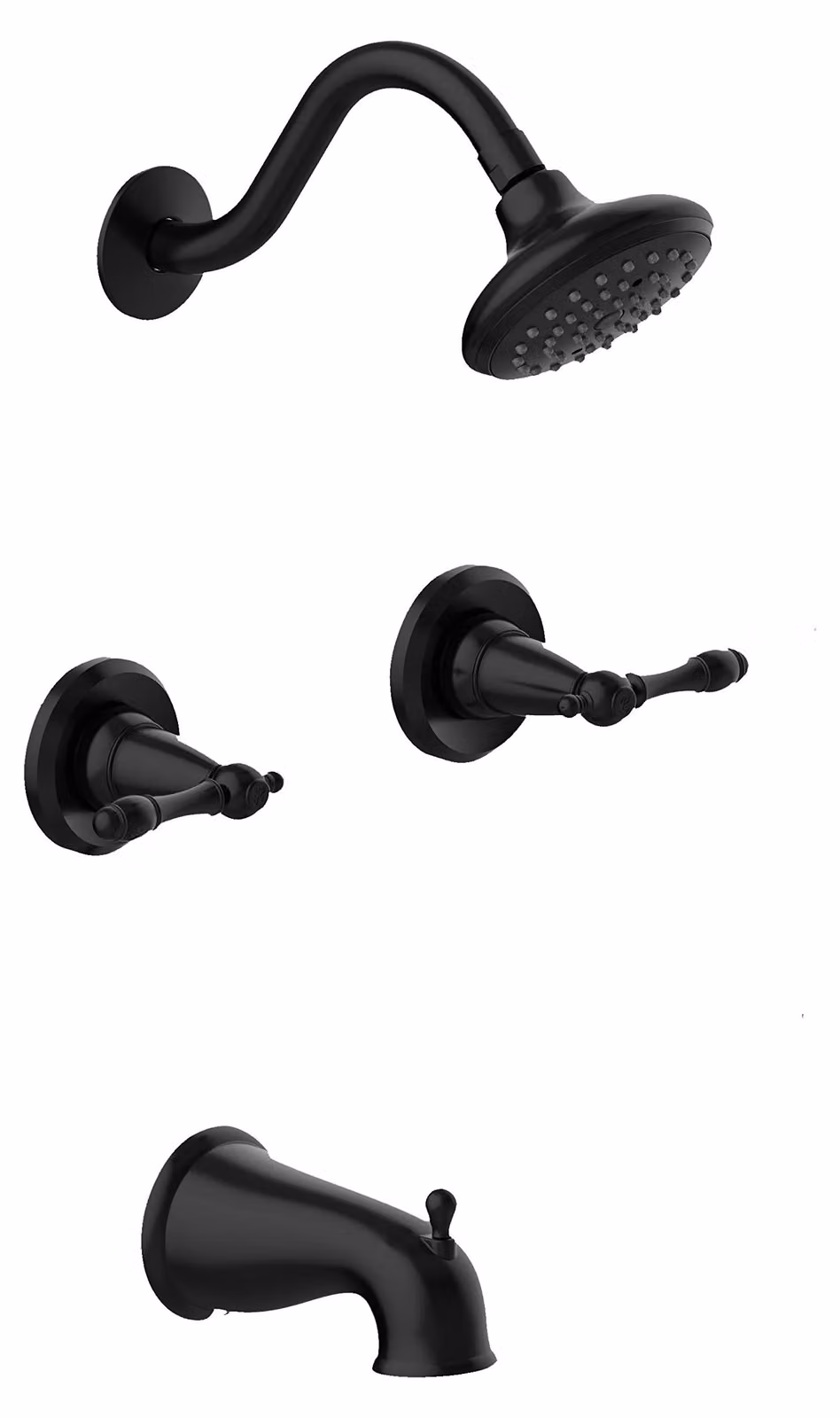 Miscelatore per vasca e doccia Design House Oakmont, con due maniglie e valvola, colore nero