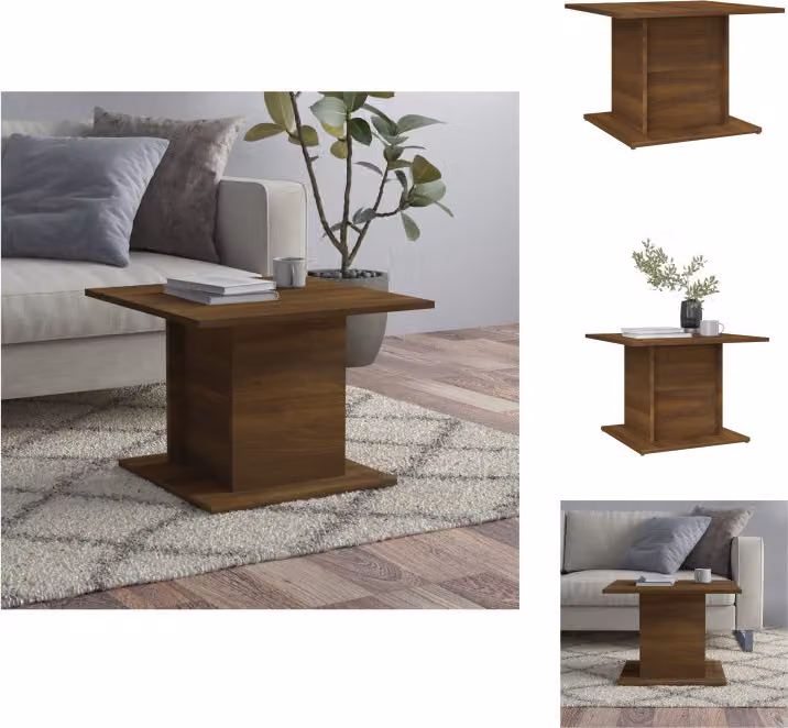 vidaXL Tavolino da caffè marrone effetto rovere 55,5x55,5x40 cm materiale a base di legno - Tavolini da caffè