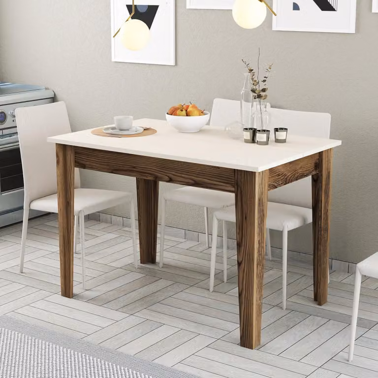 Zane - Tavolo Fisso, 110x72x75h cm Marrone Noce, 6 Posti