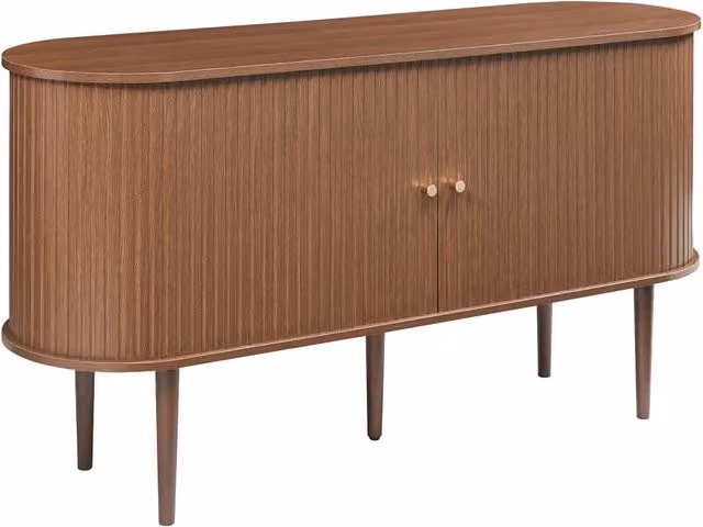 Credenza comò mobile contenitore soggiorno ingresso camera da letto 140 x 40 x 75 cm effetto noce 03_0009034