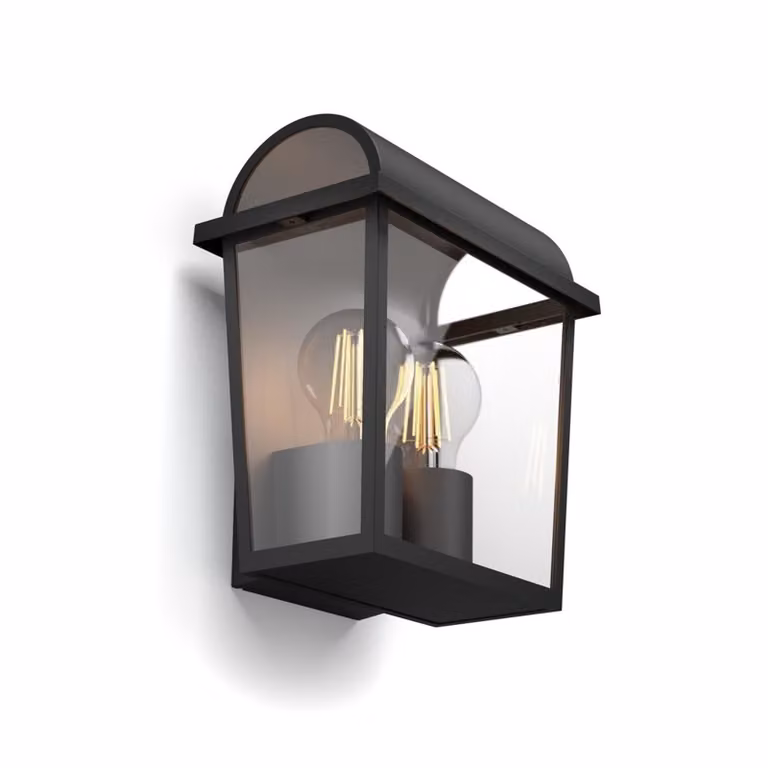 Philips Lighting Harvest, Lampada Parete per Esterni, Design Vintage Black Edition, Nickel Philips