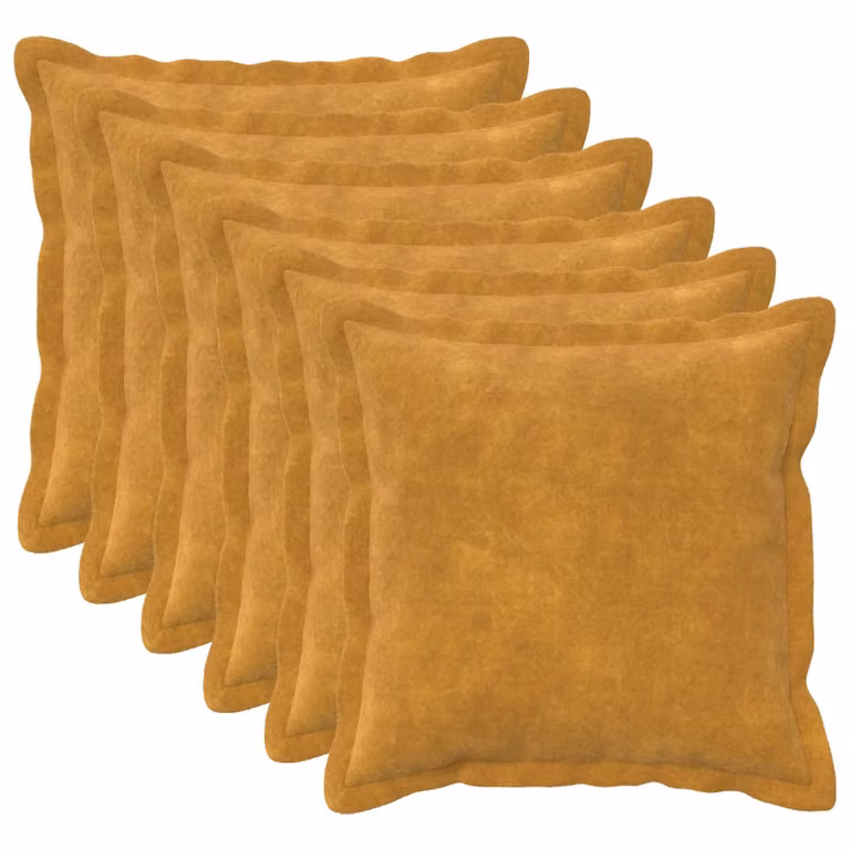 Set di 6 federe vidaXL HOUTEN gialle in microfibra fleece, 40 x 40 cm