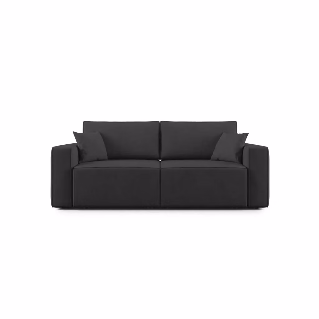 Divano Morfeo Divani.Store in tessuto nero con imbottitura in piume e coperture rimovibili, Larghezza: 215 cm – 2
