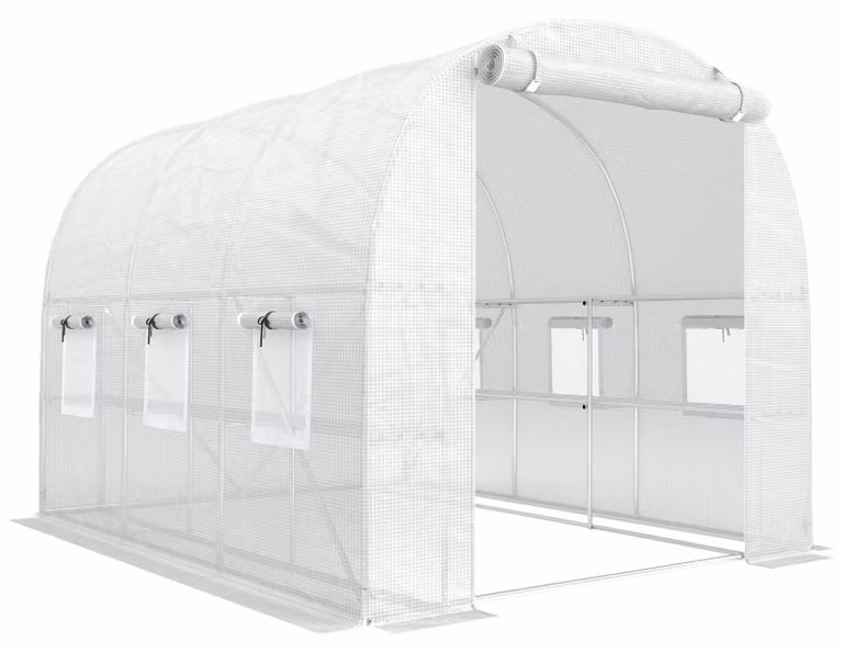 Serra a tunnel con struttura, dimensioni 198x275x191 cm | Colore: Bianco | Dimensioni: 198x275x191 cm