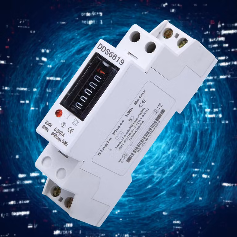 Contatore di energia su guida DIN, monofase, per elettrodomestici, 230V, modello DDS6619-001 (DDS6619-001-5 (60)A)