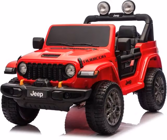 Macchina Elettrica per Bambini Jeep Wrangler Rubicon 12V con Telecomando Rosso