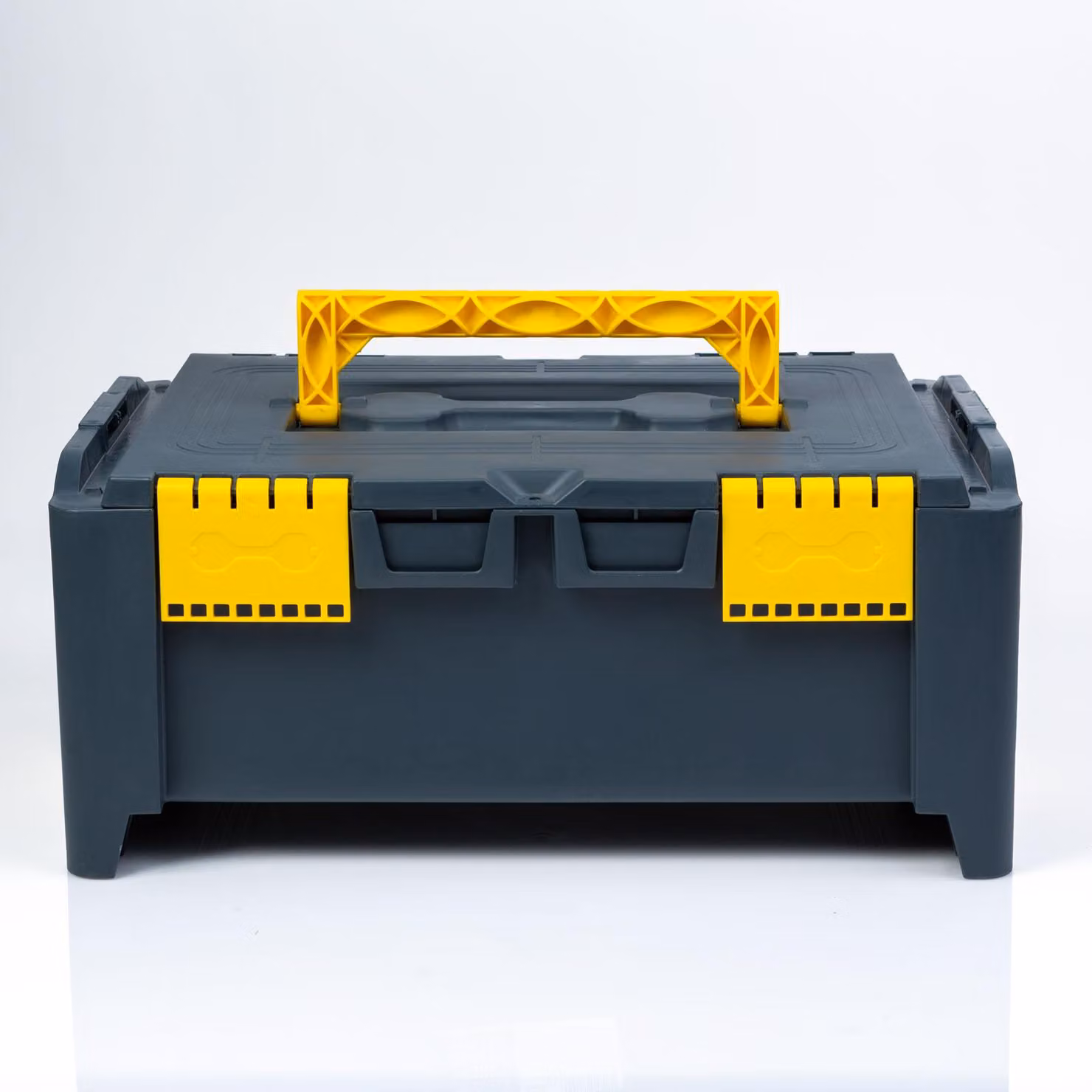 Cassa portautensili "M" ordinabile e impilabile – Cassetta portautensili in plastica collegabile con elevata capacità – con coperchio chiudibile a chiave – Adatta per sistemi impilabili e carrelli – 468 × 338 × 215 mm [10982B]