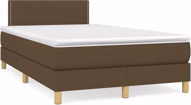 Giroletto a Molle con Materasso Marrone Scuro 120x190cm Tessuto 3269768
