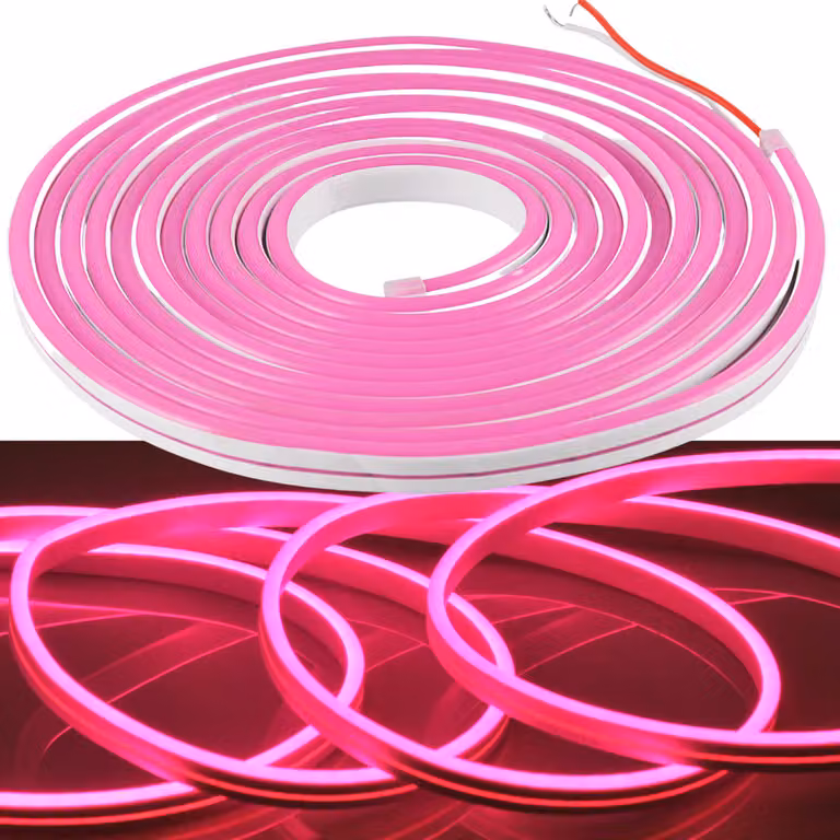 Striscia LED NEON 24 V, 5 m, rosa, IP65 318053 Polux