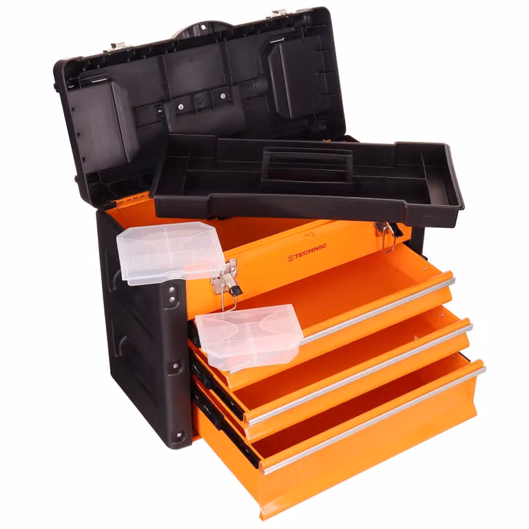 Armadio professionale in metallo con tre cassetti in metallo, dimensioni esterne 50 cm x 40,5 cm x 23 cm, con chiusura di sicurezza
