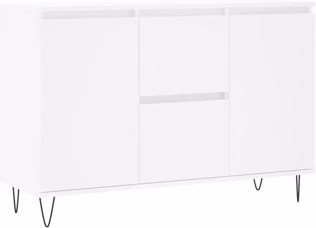 Credenza | Madia | Buffet da pranzo | Armadio da pranzo Bianca 101,5x35x70 cm in Legno Multistrato