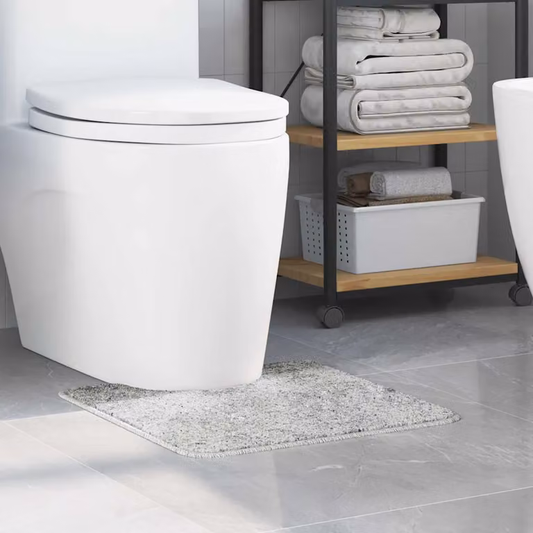Tappeto antiscivolo per bagno con foro per WC vidaXL, Grigio, L 50 x P 50 cm