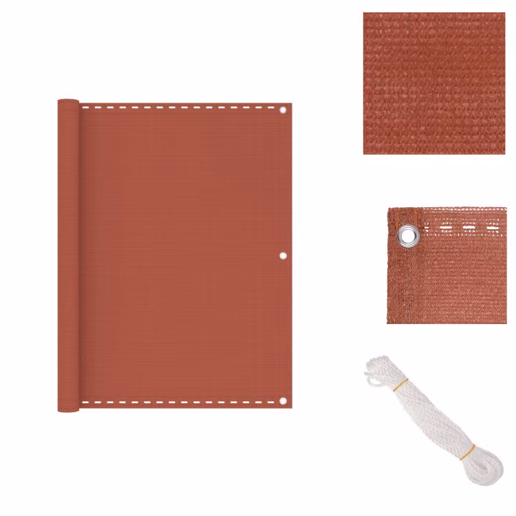 vidaXL Schermo per balcone, terracotta, 120x300 cm, HDPE - Ombrelloni e protezioni solari