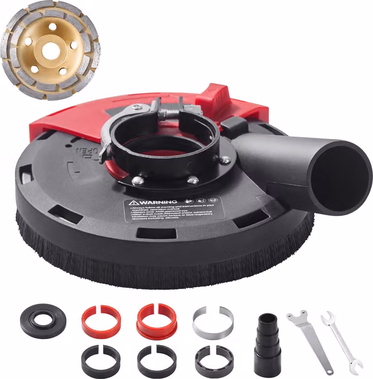 SucceBuy cofano di aspirazione per smerigliatrice angolare con disco a tazza diamantato da 125 mm