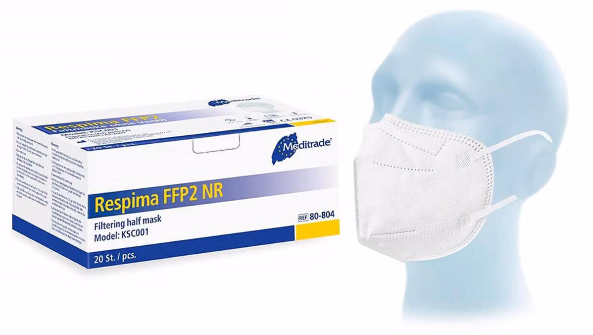 Meditrade® 80-806 Meditrade® Atemschutzmasken Respima FFP2 NR D DIN EN 149:2001, A1:2009, 20 St.