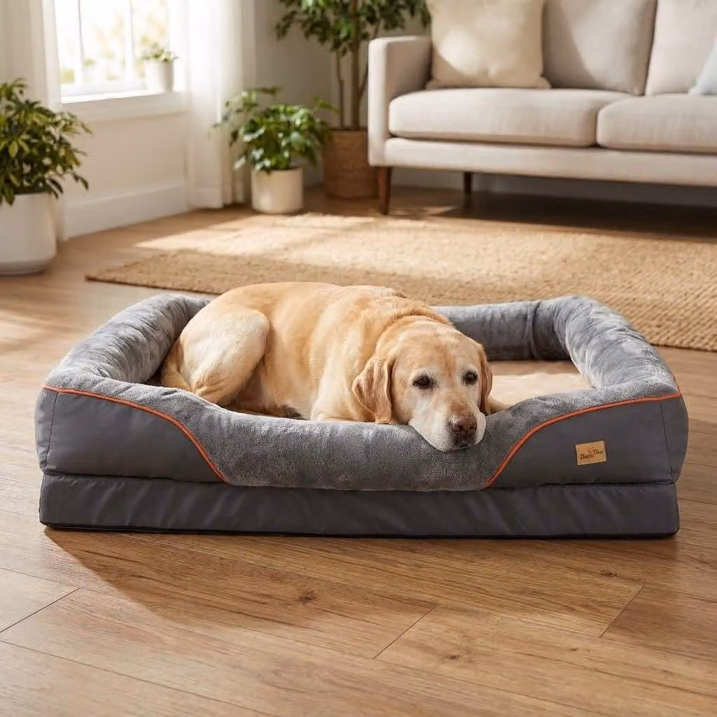 WISFOR letto per cani ortopedico, divano per cani, cuscino per cani, cestino per cani, lavabile e antiscivolo, sfoderabile, L: 83x57x25cm