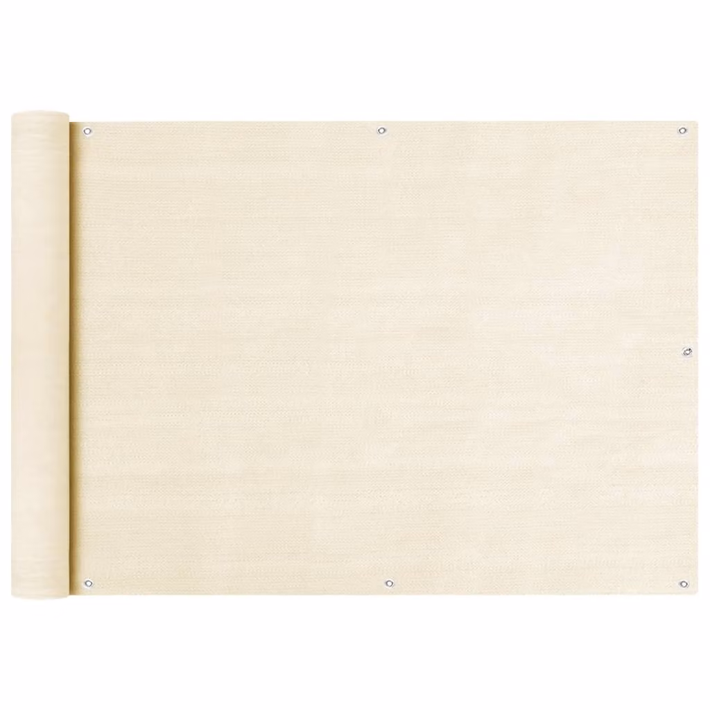 The Living Store Schermo protettivo per balcone Crema 75x400 cm HDPE