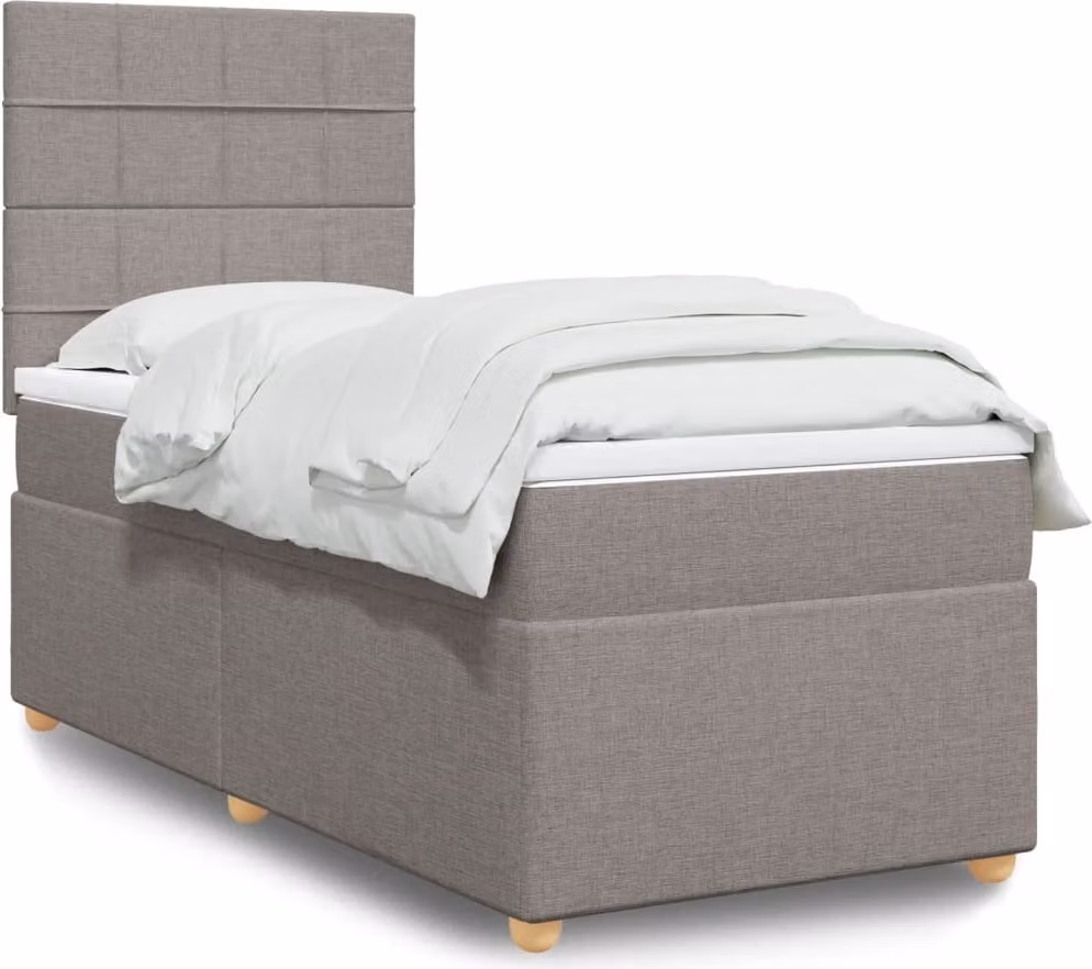 Maison Exclusive - Giroletto a Molle con Materasso Tortora 90x190 cm in Tessuto