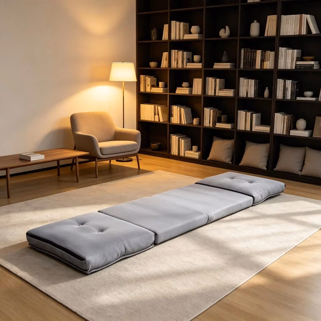 Poltrona pieghevole relax WISHDOR in velluto grigio con schienale reclinabile e struttura in metallo – 2