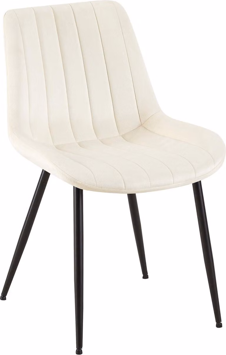Sedia da pranzo SAMT - sedia in velluto - comfort per lunghe sedute, elegante richiamo visivo | colore: crema