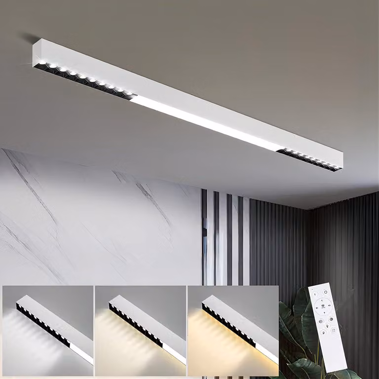ZMH lampada da soffitto LED plafoniera bianca 32W soffitto faretto cucina 107CM lungo moderno dimmerabile con telecomando illuminazione soffitto per soggiorno ufficio camera da letto