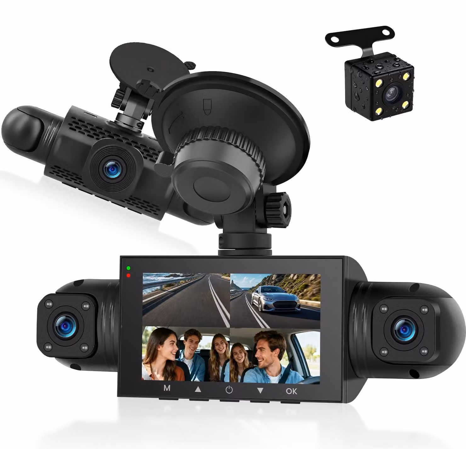Telecamera a 4 canali, con visione anteriore, posteriore, interna sinistra e interna destra, risoluzione 1080P