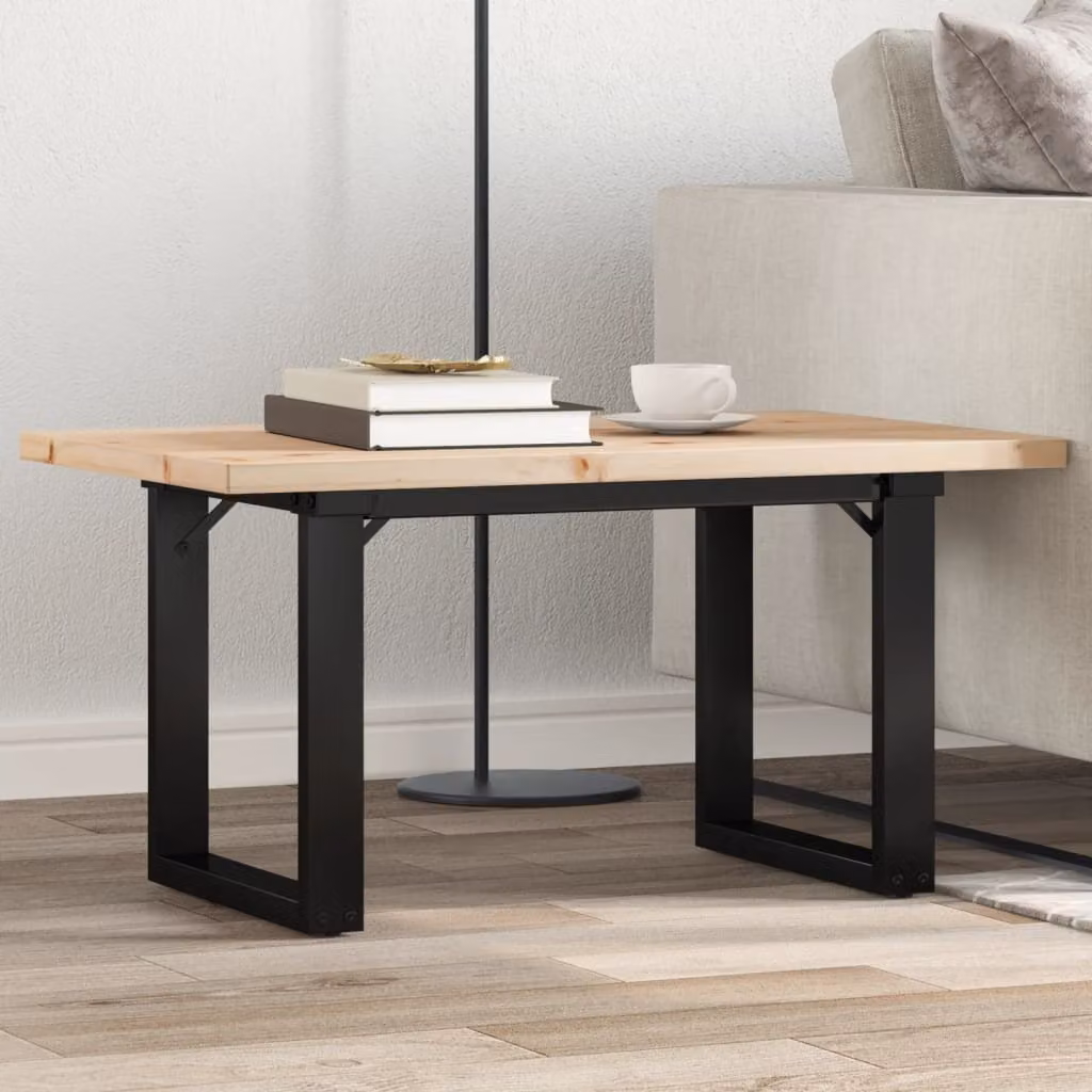 Maison Exclusive - Tavolino Salotto Telaio a O 80x50x40,5cm Legno Pino e Acciaio