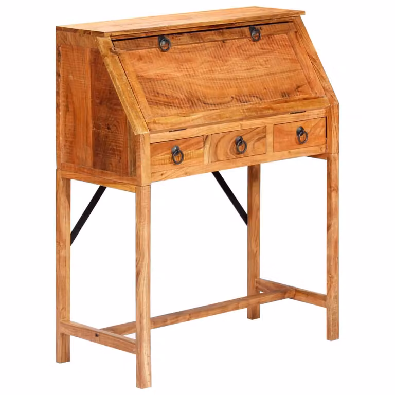 The Living Store Scrivania 90×40×107 cm in legno massiccio di acacia