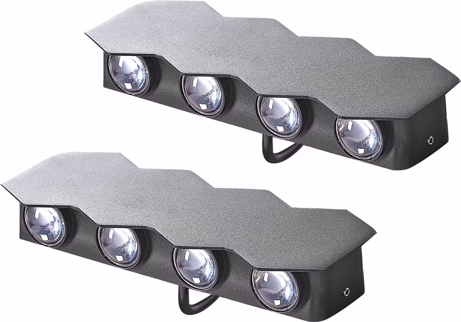 BELIANI Set di 2 luci da parete per esterni in alluminio nero Faretti a LED da 21 cm Illuminazione moderna da giardino terrazza
