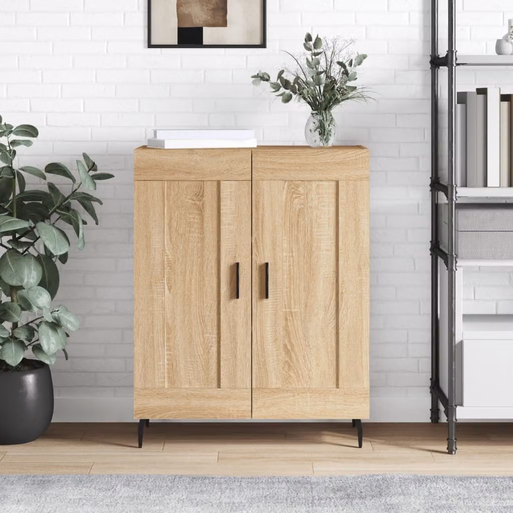 Credenza vidaXL in Legno Multistrato Rovere Sonoma, Colore Beige e Marrone, L/P/H: 69,5 x 34 x 90 cm