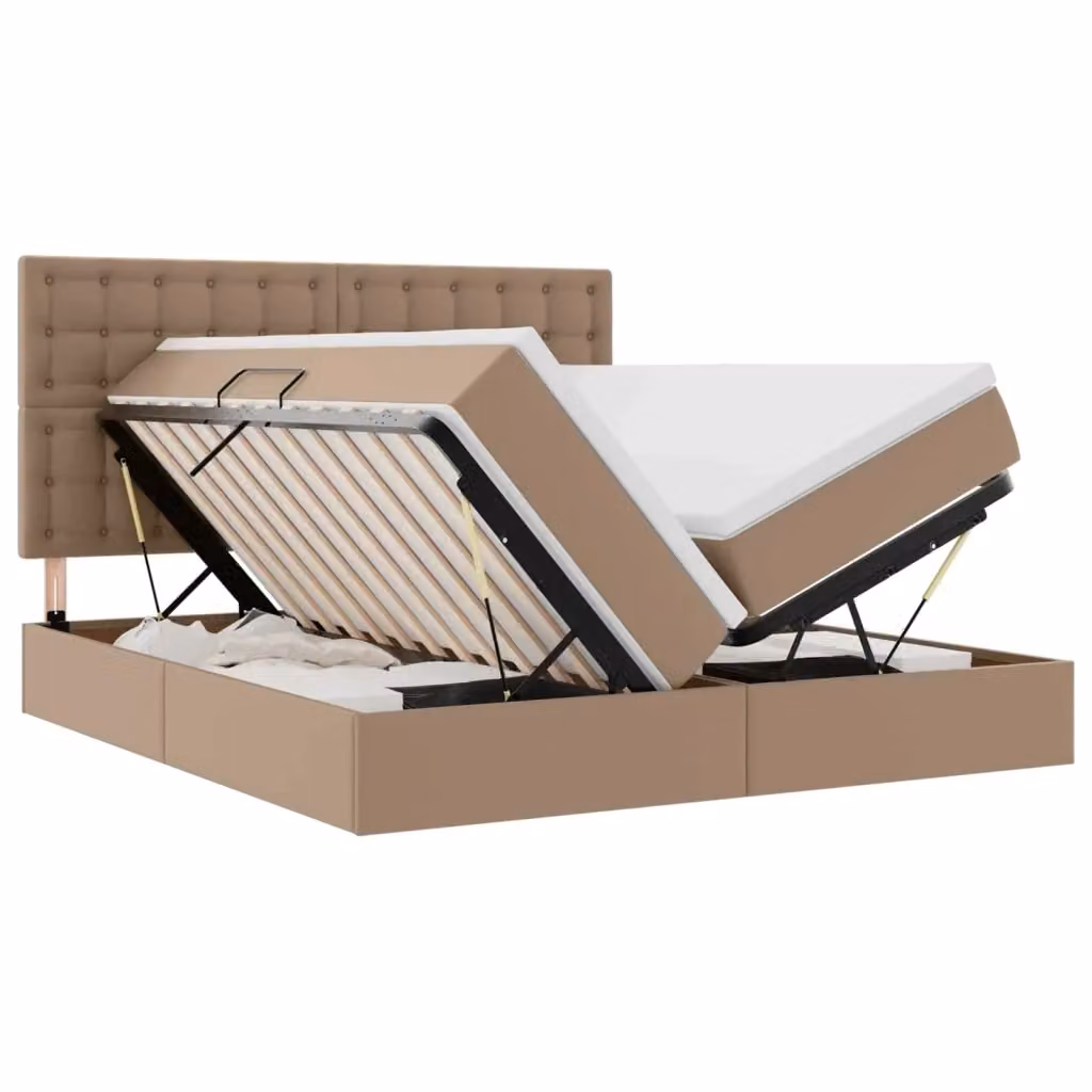 Letto con contenitore e materasso ibrido vidaXL color beige L/P/H: 200 x 200 x 33 cm – 2