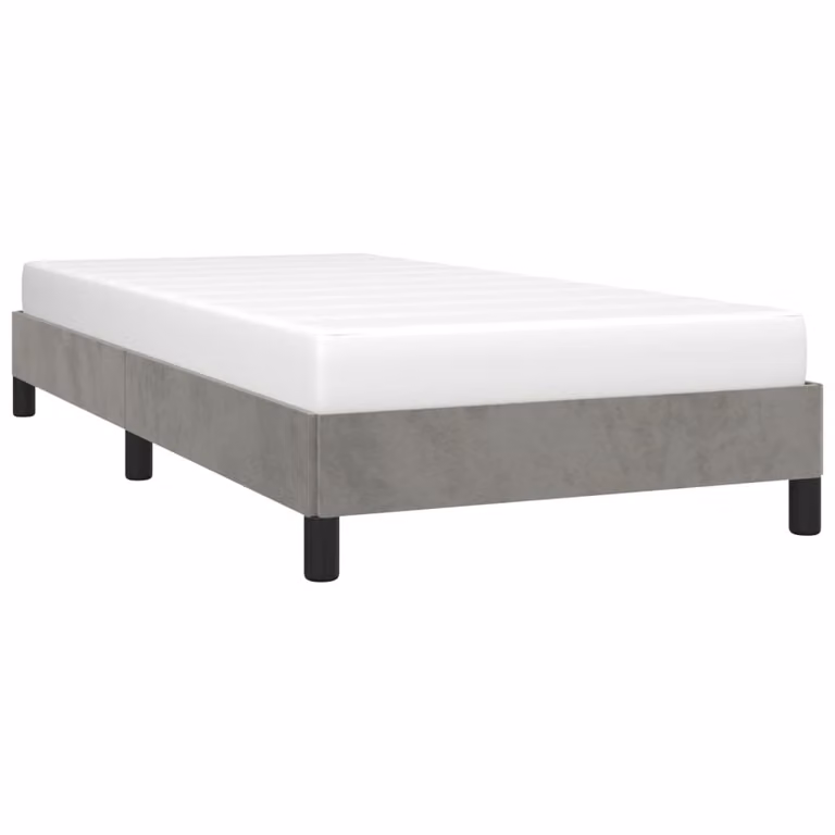 Giroletto senza Materasso Grigio Chiaro 80x200 cm Velluto