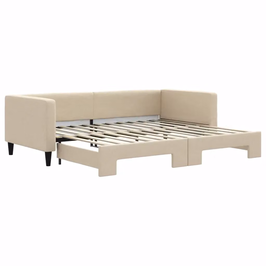Divano Letto con Letto Estraibile vidaXL in Tessuto Beige 90x200 cm – 2